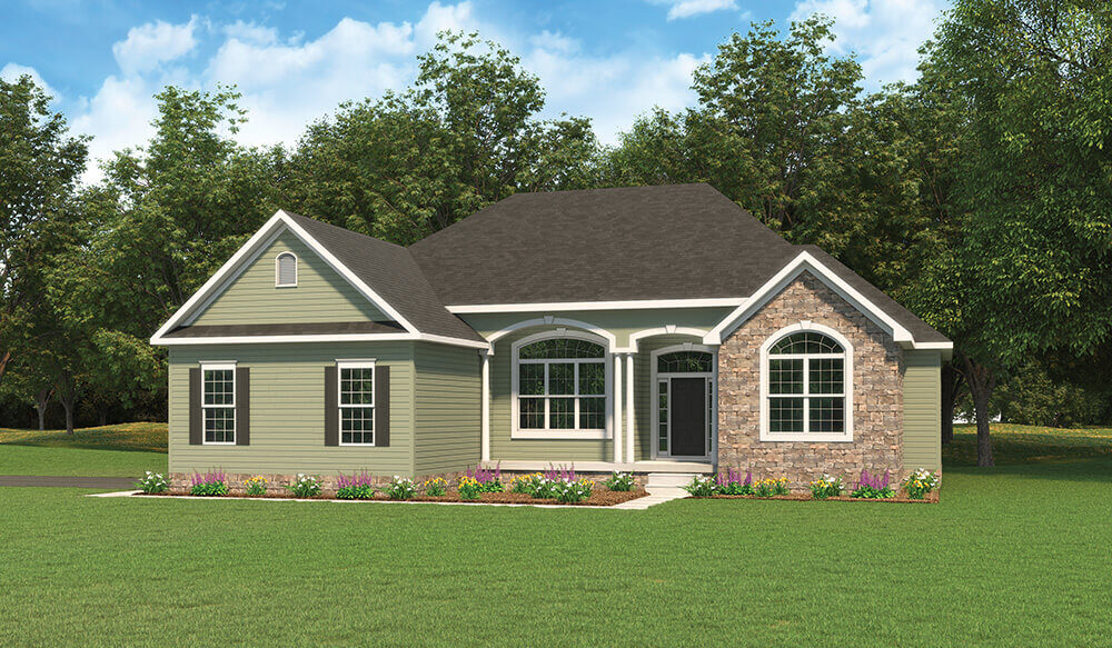 The Kennedy Standard Model Home Shown With Optional Side Load Garage And Built By J.A. Myers Homes
