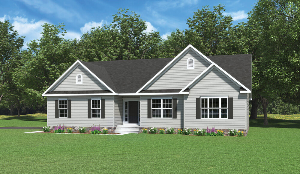 The Melissa Rancher Style One Story Home Shown As An Optional Side Load Garage Elevation And Built By J.A. Myers Homes