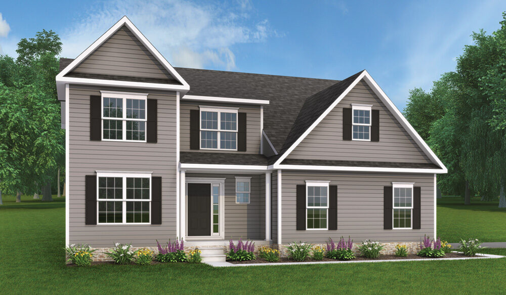 The McKinley Two Story Home Shown With An Optional Side Load Garage Elevation And Proudly Built By J.A. Myers Homes