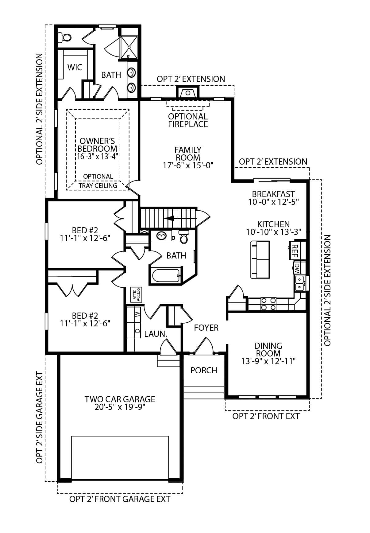 Nicole Main Level Floor Plan Built By J.A. Myers Homes